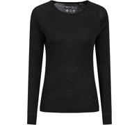 Mountain Warehouse Merino Womens Thermal Baselayer Top - Lightweight, Antibacterial & Breathable Ladies T Shirt - for Travel, Hiking, Camping, Skiing, Snowboard Black Women's Size 14