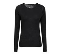 Mountain Warehouse Merino Womens Base Layer Top - Lightweight, Antibacterial & Breathable Ladies T Shirt - for Travel, Hiking, Camping, Skiing, Snowboard Black Women's Size 6