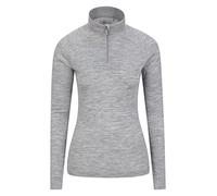Mountain Warehouse Merino Womens Thermal Baselayer Top - Lightweight, Antibacterial & Breathable Ladies T Shirt - for Travel, Hiking, Camping, Skiing, Snowboard Light Grey Women's Size 16