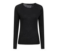 Mountain Warehouse Merino Womens Thermal Baselayer Top - Lightweight, Antibacterial & Breathable Ladies T Shirt - for Travel, Hiking, Camping, Skiing, Snowboard Black Women's Size 8