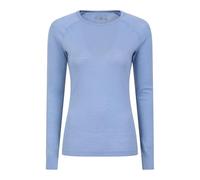 Mountain Warehouse Merino Womens Thermal Baselayer Top - Lightweight, Antibacterial & Breathable Ladies T Shirt - for Travel, Hiking, Camping, Skiing, Snowboard Blue Women's Size 10