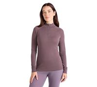 Mountain Warehouse Merino Womens Thermal Baselayer Top - Long Sleeves Ladies Thermal T-Shirt, Zip Neck Top, Lightweight, Easy Care Tee - for Travel & Outdoors Brown Women's Size 14