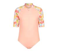 Mountain Warehouse Mira Kids Printed Rash Vest Swimsuit - Lightweight & Stretchy Swimshirt with Central Front Zipper - Summer, Swimming, Pool, Diving & Water Sports Pale Pink Kids Size 11-12 Years