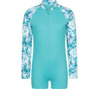 Mountain Warehouse Mira Long Sleeve Kids Rash Shorty Swimsuit - Turquoise