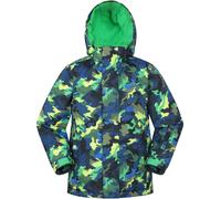 Mountain Warehouse Mogal Printed Kids Waterproof Ski Jacket - Zipped Pockets, Detachable Hood, Snowskirt -Best for Snowboarding, Winter Sports Bright Green Teen Size 13 Years