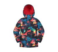 Mountain Warehouse Mogal Printed Kids Waterproof Ski Jacket - Zipped Pockets, Detachable Hood, Snowskirt -Best for Snowboarding, Winter Sports Red Teen Size 13 Years