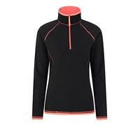 Mountain Warehouse Montana Womens Microfleece - Breathable Ladies Sweater, Quick Drying Pullover, Warm Fleece Jacket, Half Zip - Spring Summer, Travelling Jet Black Women's Size 12