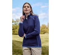 Mountain Warehouse Montana Womens Microfleece - Breathable Ladies Sweater, Quick Drying Pullover, Warm Fleece Jacket, Half Zip - For Spring Summer, Travelling, Outdoors Navy Women's Size 22