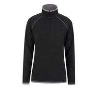 Mountain Warehouse Montana Womens Microfleece - Breathable Ladies Sweater, Quick Drying Pullover, Warm Fleece Jacket, Half Zip - For Spring Summer, Travelling, Outdoors Black Women's Size 10
