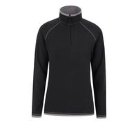 Mountain Warehouse 'Montana' Womens Microfleece Jacket Half Zip Breathable Quick Dry Sweater Black - Size 16 UK