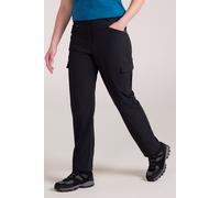 Mountain Warehouse Monte Women's Cargo Hiking Trousers - Quick Dry, Stretchy & UV Protect Max Pants in Rip Stop Fabric - Spring Summer Walking, Outdoors, Trekking Black Women's Size 10