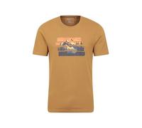 Mountain Warehouse Mountain Explorer Mens Tee - 100% Cotton Casual T-Shirt, Lightweight, Breathable - Best for Autumn, Winter, Hiking, Camping & Outdoors Beige XS