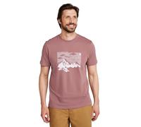 Mountain Warehouse Mountain Sketch Men’s T-Shirt - Lightweight Cotton Tee, Breathable Fabric for Casual Adventures and Daily Wear - Spring, Summer & Outdoors Burgundy XL