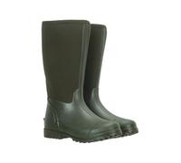 Mountain Warehouse Mucker Womens Neoprene Long Boot - Easy Clean & Water-resistant Rainboots with Deep Lugs - Best for Spring Summer, Hiking, Outdoors & Walking Khaki Adult Shoe Size 5