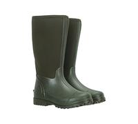 Mountain Warehouse Mucker Womens Neoprene Long Boot - Easy Clean & Water-resistant Rainboots with Deep Lugs - Best for Spring Summer, Hiking, Outdoors & Walking Khaki Adult Shoe Size 7