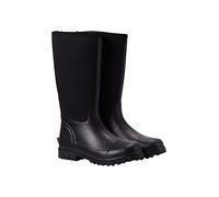 Mountain Warehouse Mucker Womens Neoprene Long Boot - Easy Clean & Water-resistant Rainboots with Deep Lugs - Best for Spring Summer, Hiking, Outdoors & Walking Black Adult Shoe Size 5