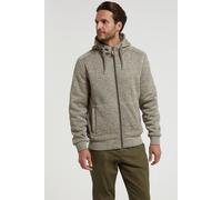 Mountain Warehouse Nevis Mens Fur Lined Hoodie - Soft Fleece Top, Warm, Comfortable, Adjustable Hood & Front Pockets Zip Up Hood - For Winter Walking & Jogging Beige L