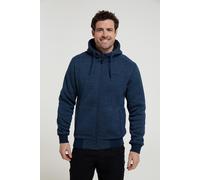 Mountain Warehouse 'Nevis' Mens Fur Lined Hoodie Adjustable Hood Soft Fleece Warm Cosy Jumper Dark Blue - Size Large