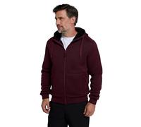 Mountain Warehouse Nevis Mens Fur Lined Hoodie - Soft Fleece Top, Warm, Comfortable, Adjustable Hood & Front Pockets Zip Up Hood - For Winter Walking & Jogging Burgundy S