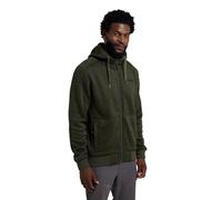Mountain Warehouse Nevis Mens Fur Lined Hoodie - Warm Soft Fleece Top, Adjustable Hood & Front Pockets Full Zip Jumper - For Spring Summer Walking & Jogging Dark Khaki XXS