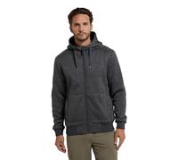 Mountain Warehouse Nevis Mens Fur Lined Hoodie - Warm Soft Fleece Top, Adjustable Hood & Front Pockets Full Zip Jumper - For Spring Summer Walking & Jogging Black 2XL