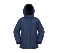 Mountain Warehouse Noah Kids Borg Lined Waterproof Jacket - Sherpa Lined Puffer Coat with Lots Of Pockets, Boys & Girls - Autumn Winter Outdoors, Travelling & Hiking Navy Kids Size 11-12 Years