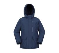 Mountain Warehouse Noah Kids Borg Lined Waterproof Jacket - Sherpa Lined Puffer Coat with Lots Of Pockets, Boys & Girls - Autumn Winter Outdoors, Travelling & Hiking Navy Teen Size 13 Years