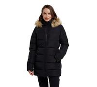 Mountain Warehouse Nola Womens Long Padded Jacket - Water-resistant Ladies Coat with Thermal Tested -30°C & Zipped Pockets - Autumn Winter, Outdoors & Travelling Black Women's Size 18