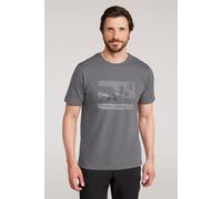Mountain Warehouse 'Ocean Drive' Mens Graphic T-Shirt Sun Protection Breathable Everyday Tee Dark Grey Cotton - Size X-Small