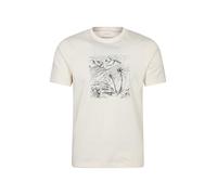 Mountain Warehouse Ocean Drive Mens T-Shirt - Breathable & Lightweight Cotton Tee Shirt with UV Protect - for Spring Summer, Outdoors & Holiday Off White 3XL