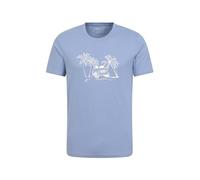 Mountain Warehouse Ocean Drive Mens T-Shirt - Breathable & Lightweight Cotton Tee Shirt with UV Protect - for Spring Summer, Outdoors & Holiday Blue XS
