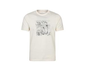 Mountain Warehouse Ocean Drive Mens T-Shirt - Breathable & Lightweight Cotton Tee Shirt with UV Protect - for Spring Summer, Outdoors & Holiday Off White 3XL