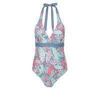 Mountain Warehouse Ocean Notion Womens Swimsuit - Lightweight Swimming Costume, Removable Bra Cups, Halter Neck Beachwear, Quick Dry - for Spring Summer & Outdoors Green Women's Size 20
