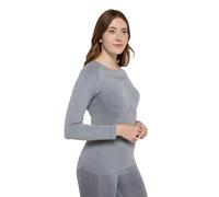 Mountain Warehouse Off Piste Womens Seamless Top - Lightweight Baselayer, Breathable, Quick Dry - Best for Winter Light Grey L