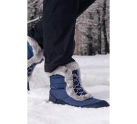 Mountain Warehouse Ohio Short Womens Thermal Snow Boots - Snow Proof, IsoDry, Faux Fur & Thermal Tested -20 °C Ladies Shoes - Best for Winter, Skiing, Winter Sports Blue Womens Shoe Size 4 UK