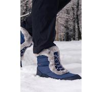 Mountain Warehouse Ohio Short Womens Thermal Snow Boots - Snow Proof, IsoDry, Faux Fur & Thermal Tested -20 °C Ladies Shoes - Best for Winter, Skiing, Winter Sports Blue Womens Shoe Size 4 UK