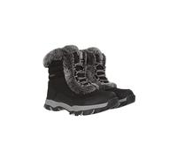 Mountain Warehouse Ohio Short Womens Thermal Snow Boots - Snow Proof, IsoDry, Faux Fur & Thermal Tested -20 °C Ladies Shoes - Best for Winter, Skiing, Winter Sports Jet Black Womens Shoe Size 8 UK