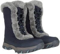 Mountain Warehouse Ohio Womens Snow Boots - Snow Proof Ladies Faux Fur Shoes, Thermal Tested -20 °C, IsoTherm - Winter Skiing, Winter Sports, Walking Blue Adult Shoe Size 5