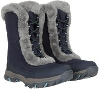 Mountain Warehouse Ohio Womens Snow Boots - Snow Proof Ladies Faux Fur Shoes, Thermal Tested -20 °C, Isotherm - Winter Skiing, Winter Sports, Walking Blue Adult Shoe Size 6