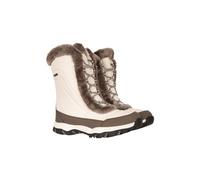 Mountain Warehouse 'Ohio' Womens Snow Boots Faux Fur Thermal Proof Everyday Winter Shoes Beige - Size UK 4