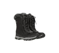 Mountain Warehouse Ohio Womens Snow Boots - Snow Proof Ladies Faux Fur Shoes, Thermal Tested -20 °C, IsoTherm - Winter Skiing, Winter Sports, Walking Jet Black Adult Shoe Size 9
