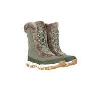 Mountain Warehouse Ohio Womens Snow Boots - Snow Proof Ladies Faux Fur Shoes, Thermal Tested -20 °C, IsoTherm - Winter Skiing, Winter Sports, Walking Khaki Womens Shoe Size 4 UK
