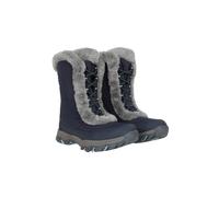 Mountain Warehouse Ohio Womens Snow Boots - Snow Proof Ladies Faux Fur Shoes, Thermal Tested -20 °C, IsoTherm - Winter Skiing, Winter Sports, Walking Blue Adult Shoe Size 5