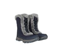 Mountain Warehouse Ohio Womens Snow Boots - Snow Proof Ladies Faux Fur Shoes, Thermal Tested -20 °C, IsoTherm - Winter Skiing, Winter Sports, Walking Blue Adult Shoe Size 4