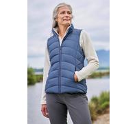 Mountain Warehouse 'opal' Lightweight Water Resistant Warm Padded Full Zip Puffer Gilet In Blue Blue 12