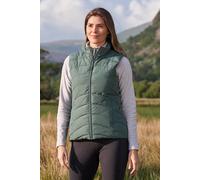 Mountain Warehouse Opal Womens Padded Gilet - Lightweight Body Warmer, Water Resistant Sleeveless Jacket with Front Pockets - Light Rain, Autumn, Winter Dark Khaki Women's Size 14