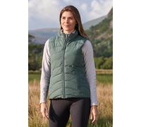Mountain Warehouse Opal Womens Padded Gilet - Lightweight Body Warmer, Water Resistant Sleeveless Jacket with Front Pockets - Light Rain, Autumn, Winter Dark Khaki Women's Size 16
