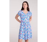 Mountain Warehouse Orchid Patterned Womens UV Summer Dress with Side Pockets Holiday Beach Medium Blue Cotton - Size 10 UK