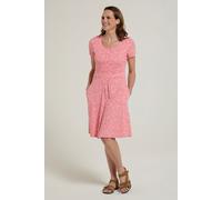 Mountain Warehouse Orchid Patterned Womens UV Summer Dress with Side Pockets Holiday Beach Red Cotton - Size 12 UK