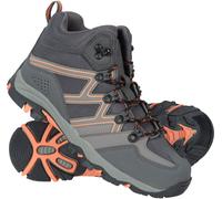 Mountain Warehouse Oscar Kids Walking Boots - Suede Footwear with Sturdy Grip, Padded Ankles & Strong Outsole - For Spring Summer Travelling, Hiking, Camping Dark Grey Kids Shoe Size 12